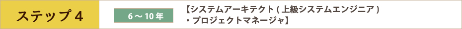 ステップ4　6〜10年　【システムアーキテクト(上級システムエンジニア)・プロジェクトマネージャ】